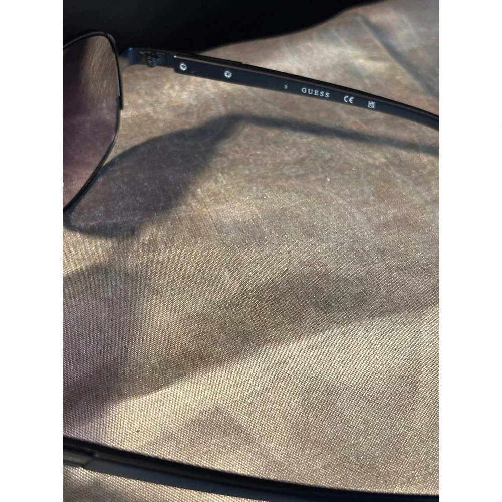 Guess GF0227 Matte Black Navigator Sunglasses Purple Gradient Lens 59mm